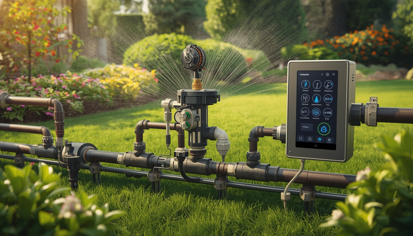 Älykäs kastelujärjestelmä automaattisella ohjauksella